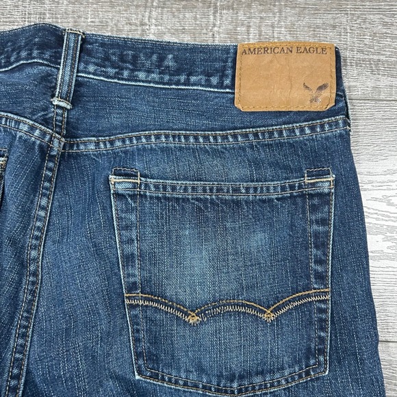 American Eagle Outfitters Men Jeans Low Rise Boot 34x32 Dark Wash Denim - Picture 10 of 11